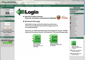 Holyoke Community College Moodle Login Page After